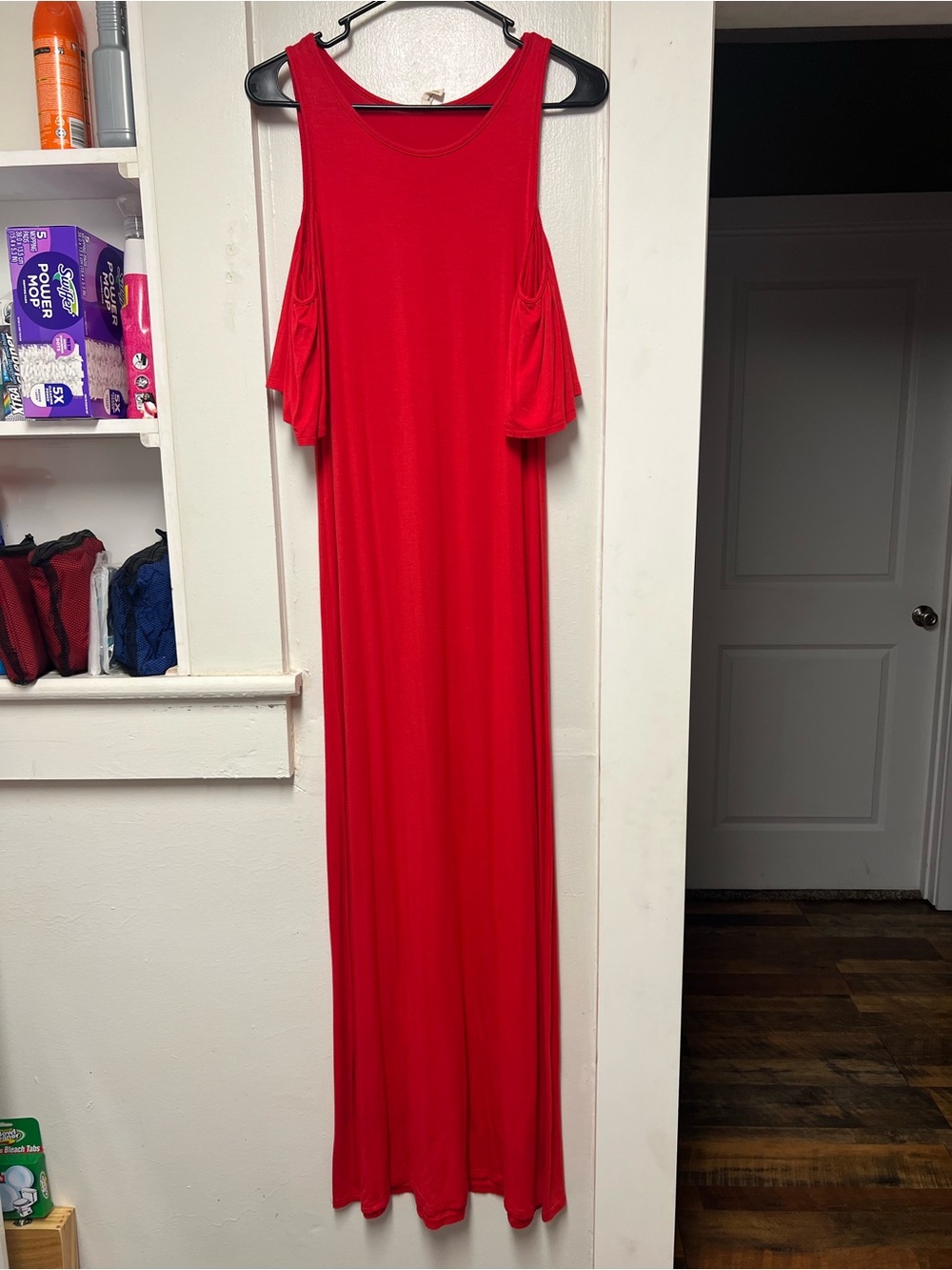 Beeson River Red Cold-Shoulder Maxi Dress